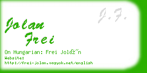 jolan frei business card